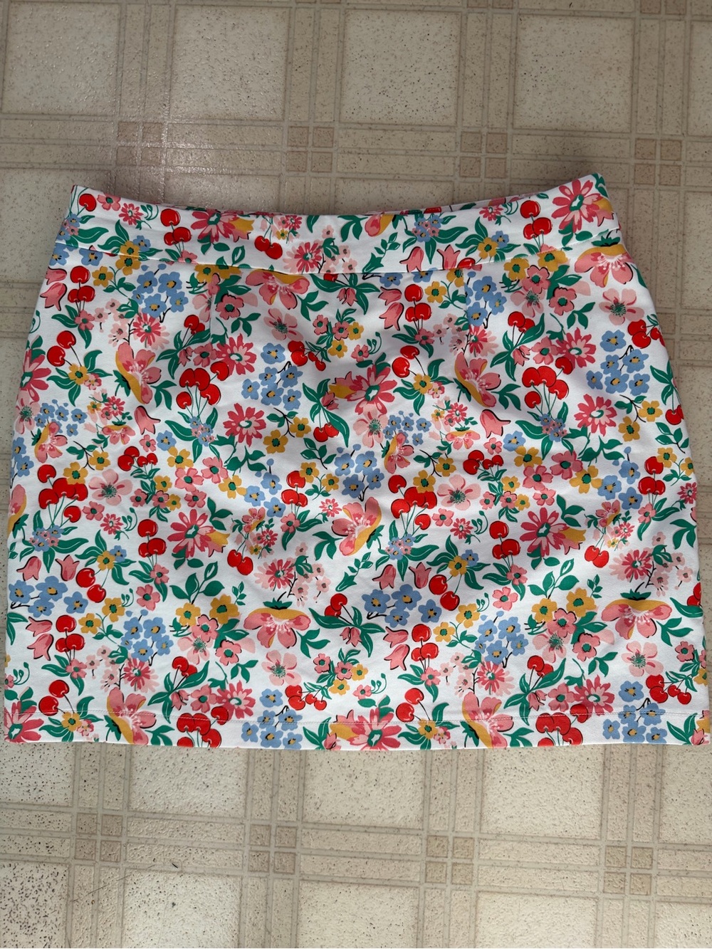 Croft & Barrow Cherry Print Floral Skort Skirt 16 XL - Picture 2 of 6